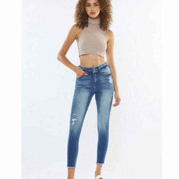 Kancan Skinny Ankle Jeans size 27 Distressed - Picture 1 of 9
